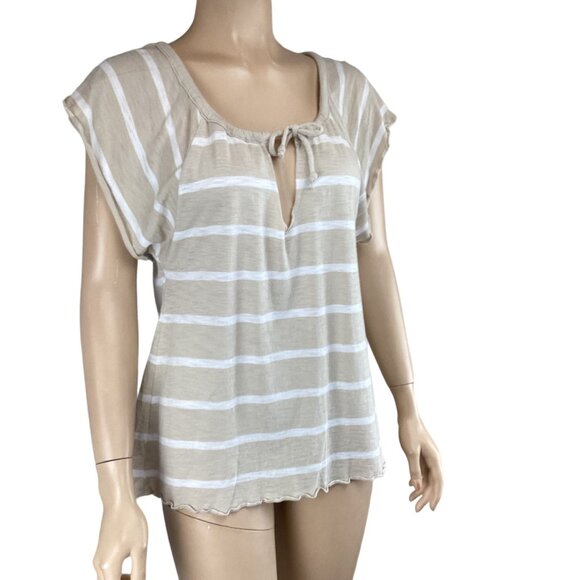 Chaser Womens Striped Scoop Neck Short Sleeve Top Small Modal Blend - Picture 4 of 7